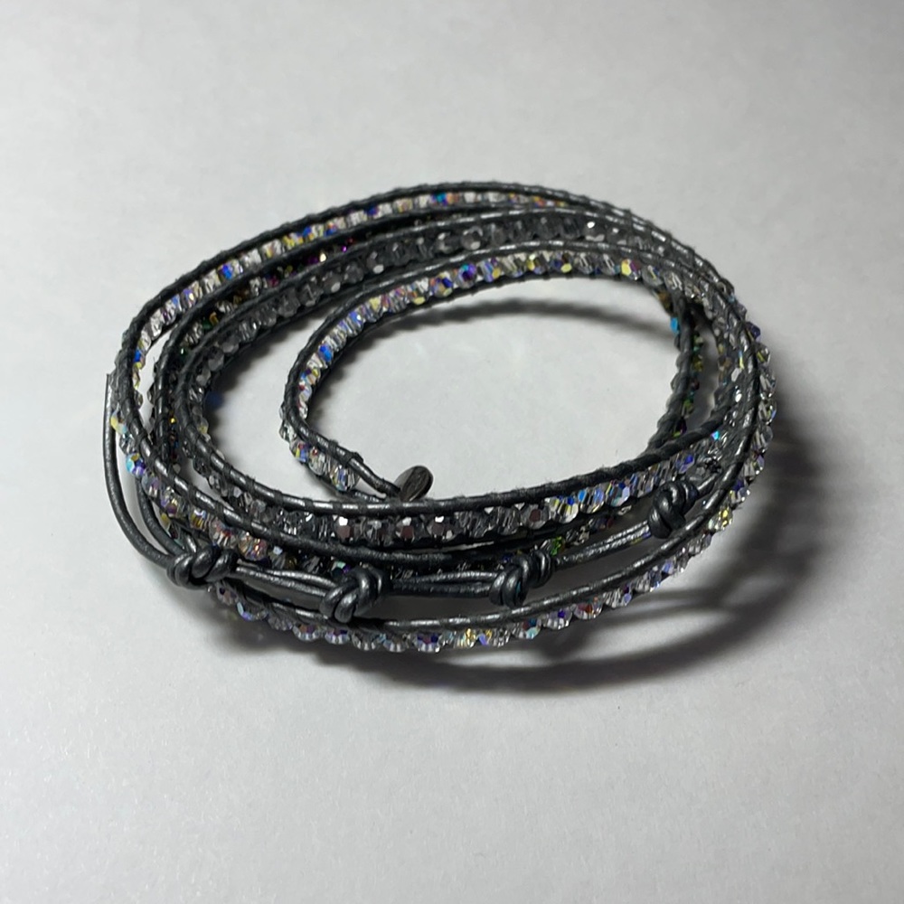 EUC Chan Luu leather and crystal bracelet